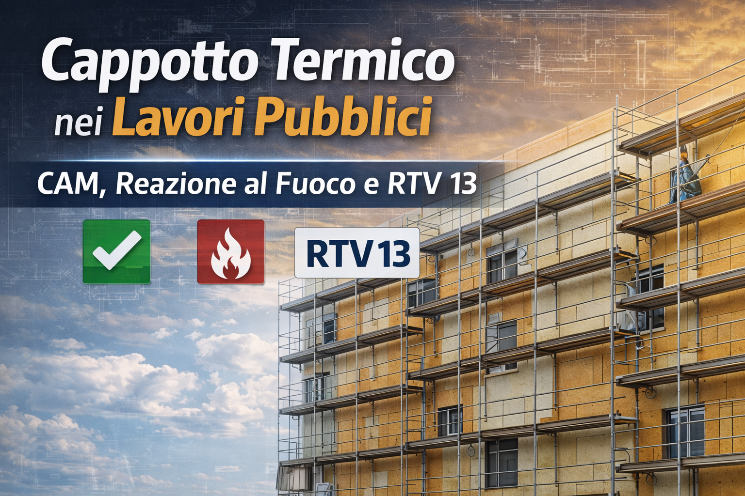Cappotto nei lavori pubblici: i requisiti fondamentali (CAM + reazione al fuoco + RTV13)